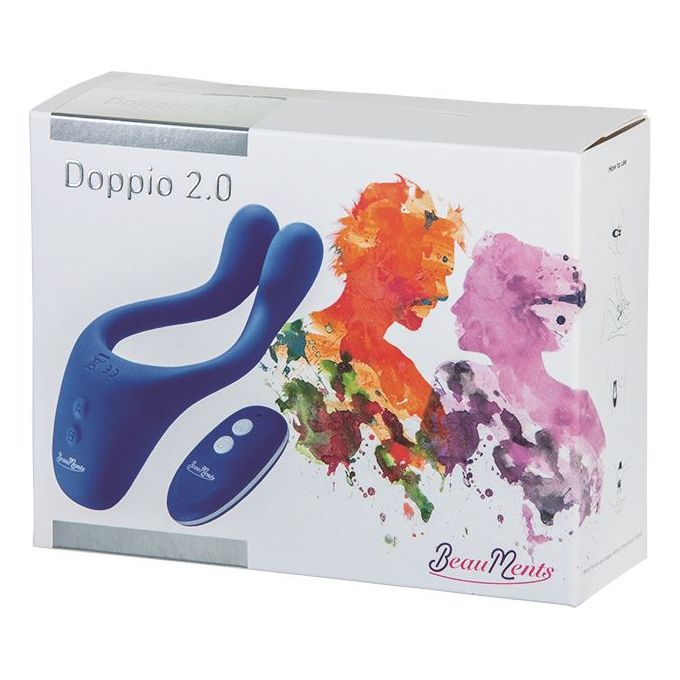 Doppio 2.0 Couples Vibrator with wireless remote control - Blue