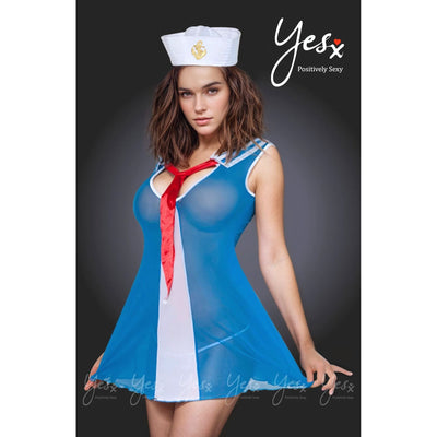 YesX Sailor Dress Blue/Red - S/M