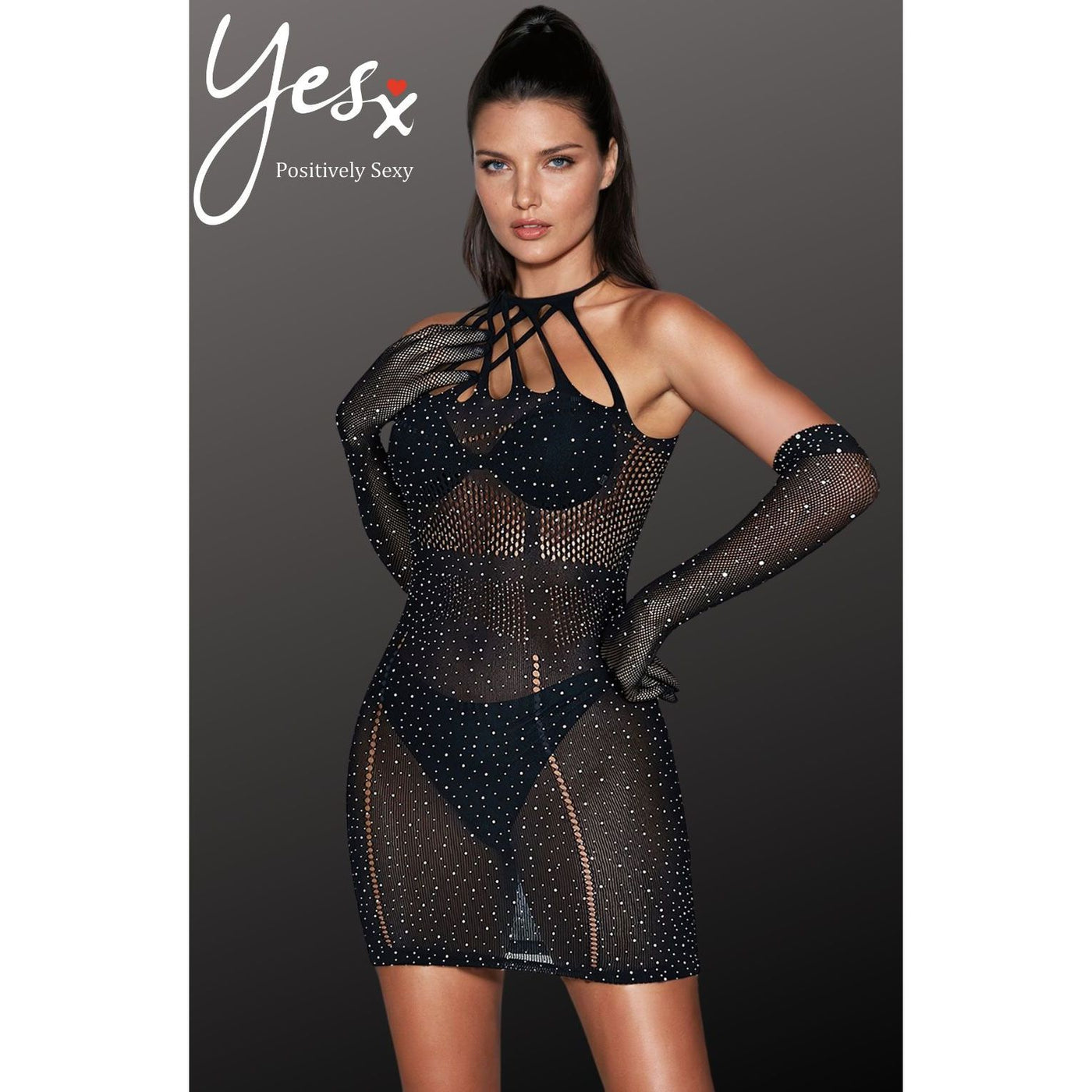 YesX YX865 Sparkle Rhinestone Fishnet