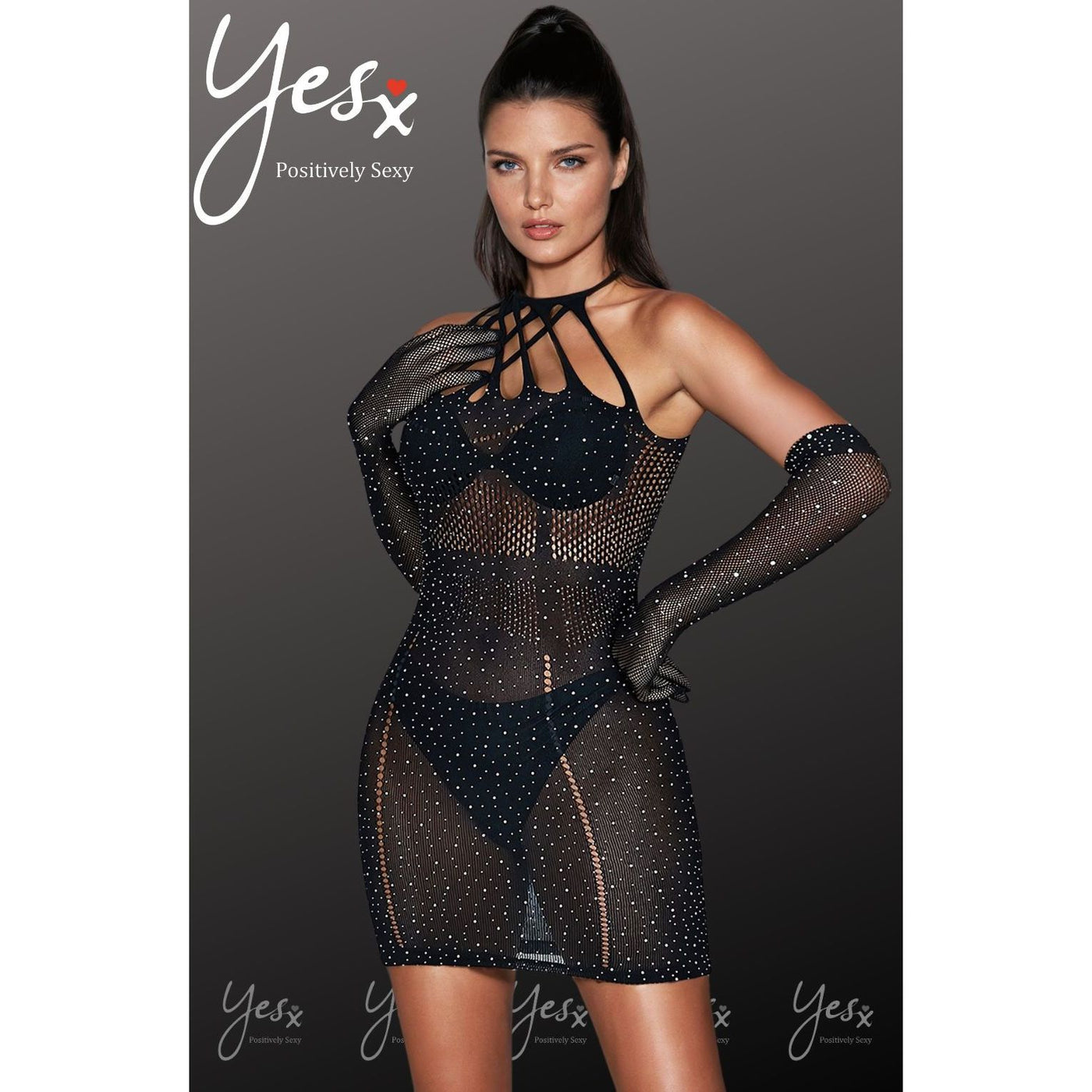 YesX YX865 Sparkle Rhinestone Fishnet