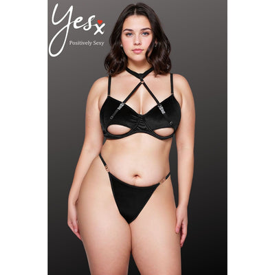 YesX YX871Q Hollow Cut Halter Bra Set