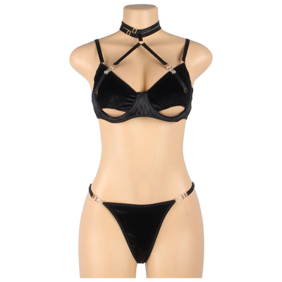 YesX YX871Q Hollow Cut Halter Bra Set