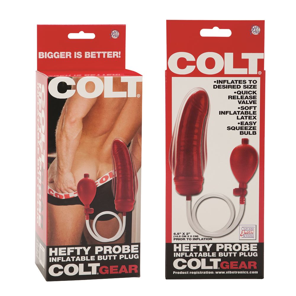 COLT Hefty Probe Inflatable Butt Plug - Red