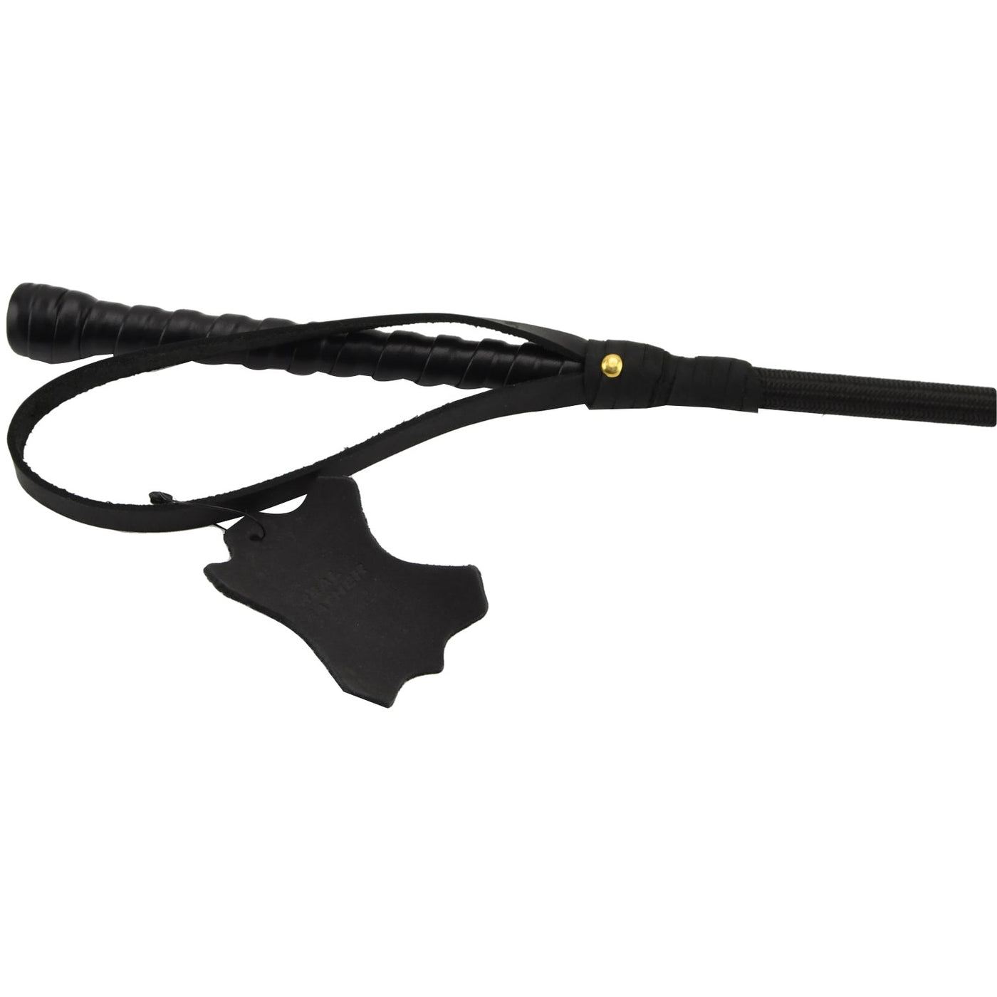 Bound Noir Nubuck Leather Riding Crop