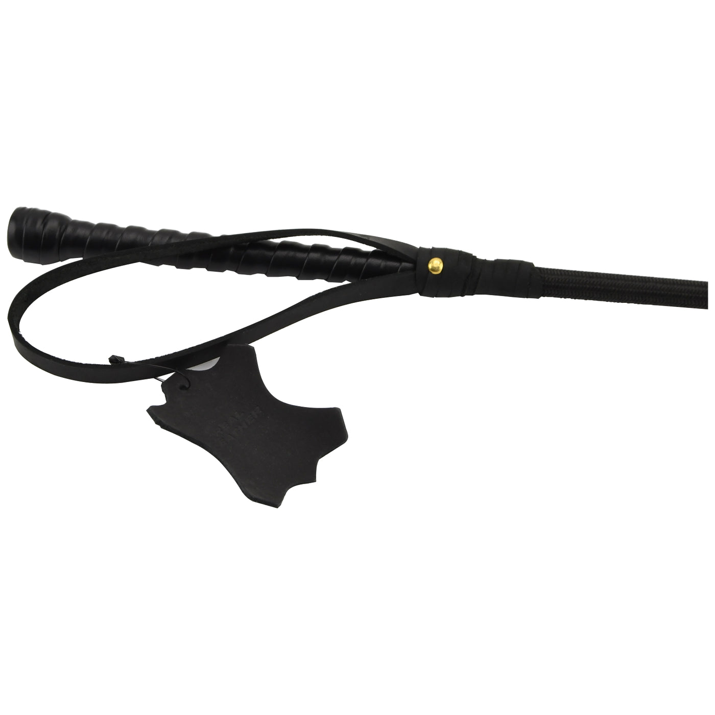 Bound Noir Nubuck Leather Riding Crop