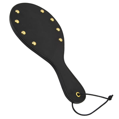 Bound Noir Nubuck Leather Paddle with Brass Stud Detail